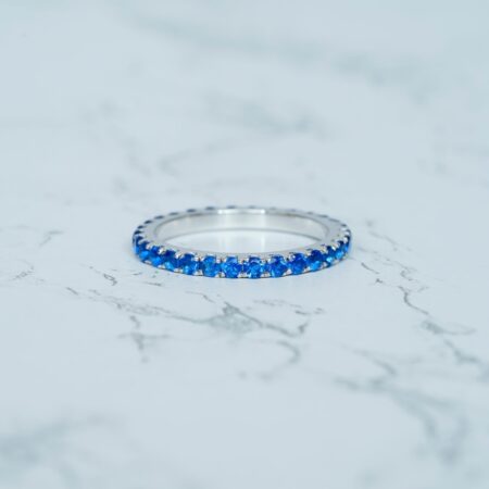 Blue Topaz Wedding Band For Women