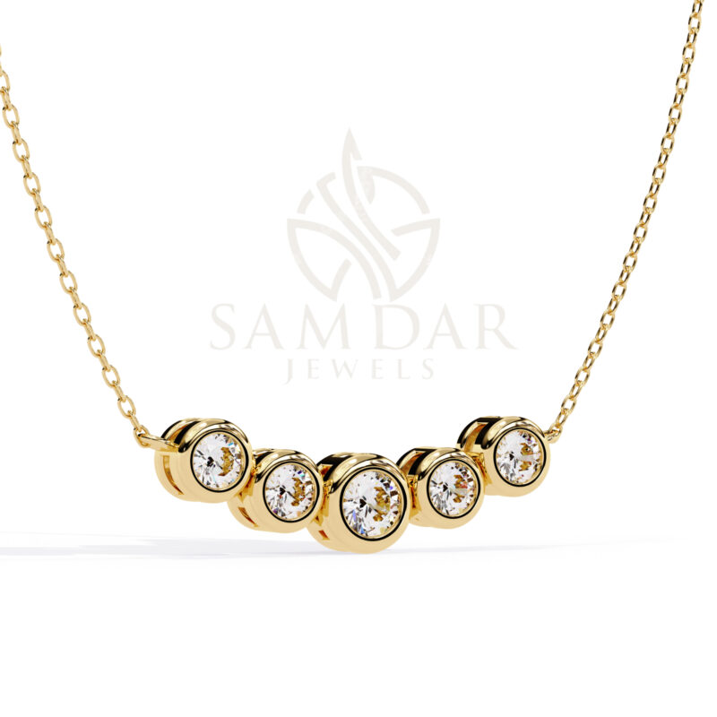 Round Moissanite Pendant Necklace For Women - Image 11
