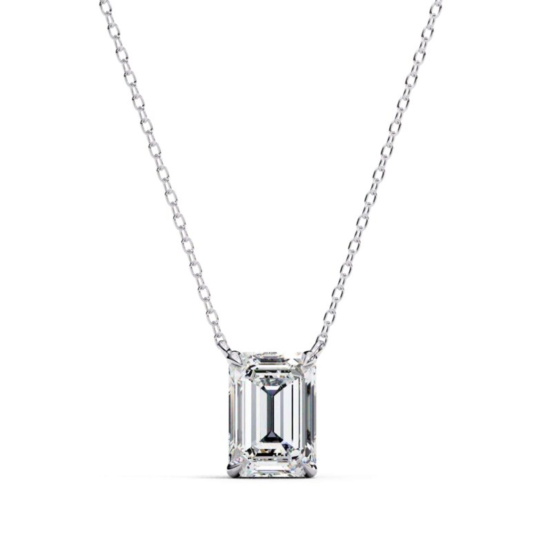 Emerald Moissanite Pendant Necklace For Women - Image 3
