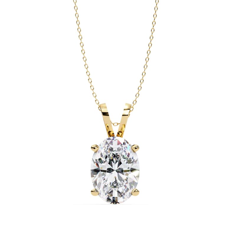 Oval Moissanite Pendant Necklace For Women