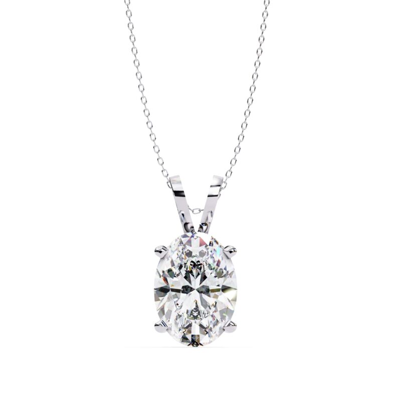 Oval Moissanite Pendant Necklace For Women - Image 5