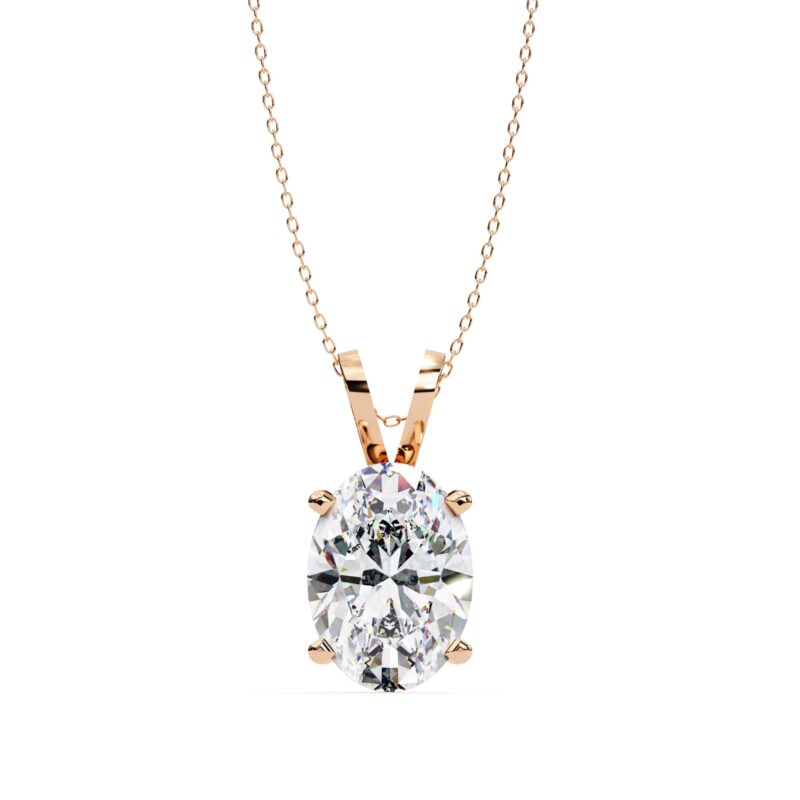 Oval Moissanite Pendant Necklace For Women - Image 6