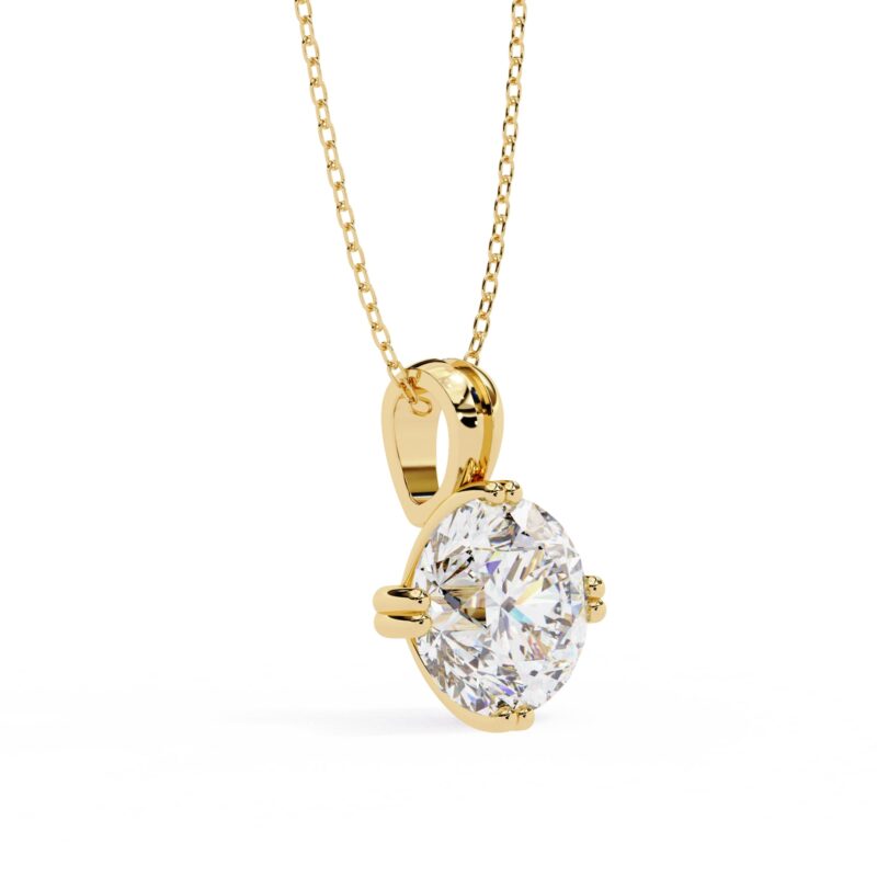 Round Moissanite Pendant Necklace For Women - Image 8