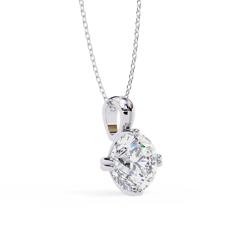 Round Moissanite Pendant Necklace For Women - Image 6