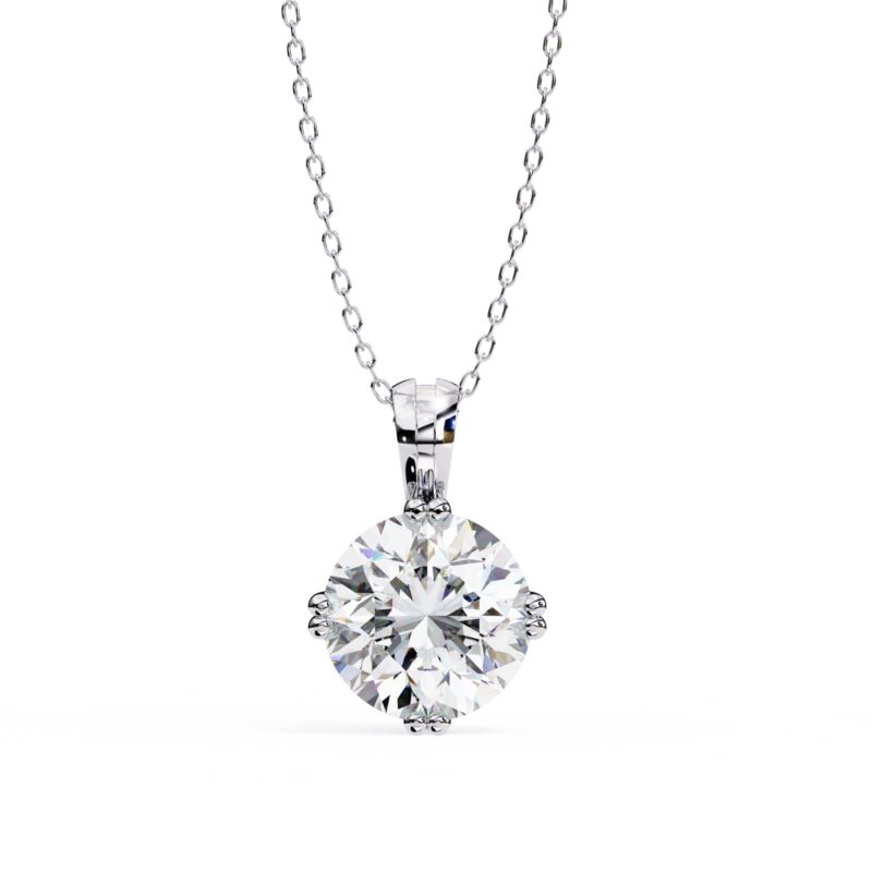 Round Moissanite Pendant Necklace For Women - Image 4