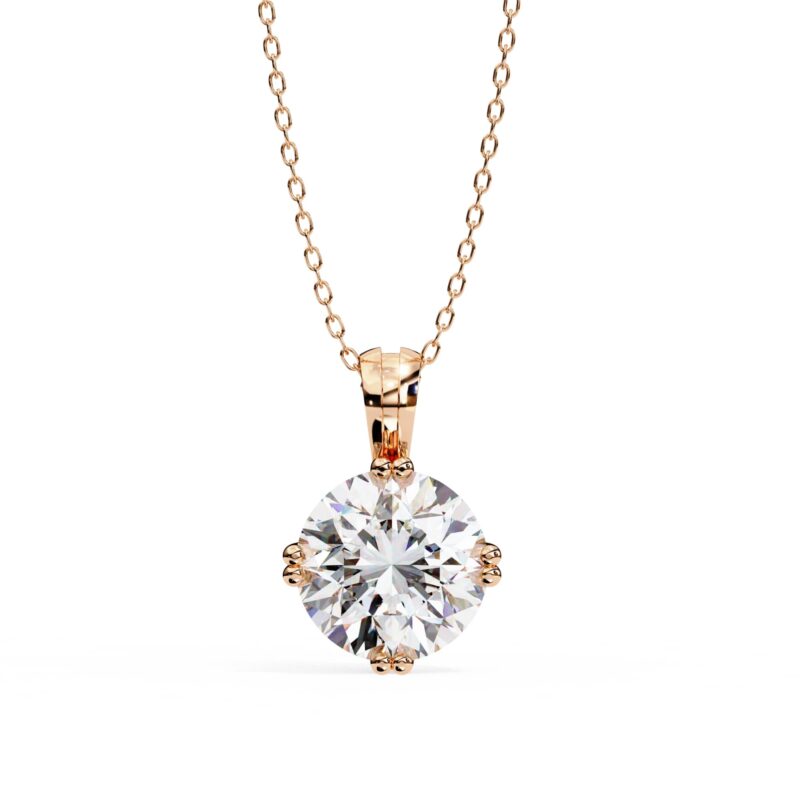 Round Moissanite Pendant Necklace For Women - Image 5