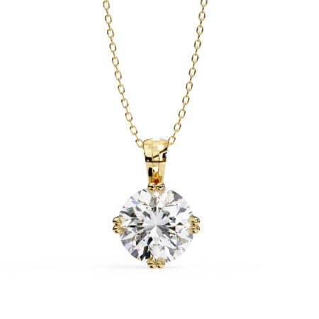 Round Moissanite Pendant Necklace For Women