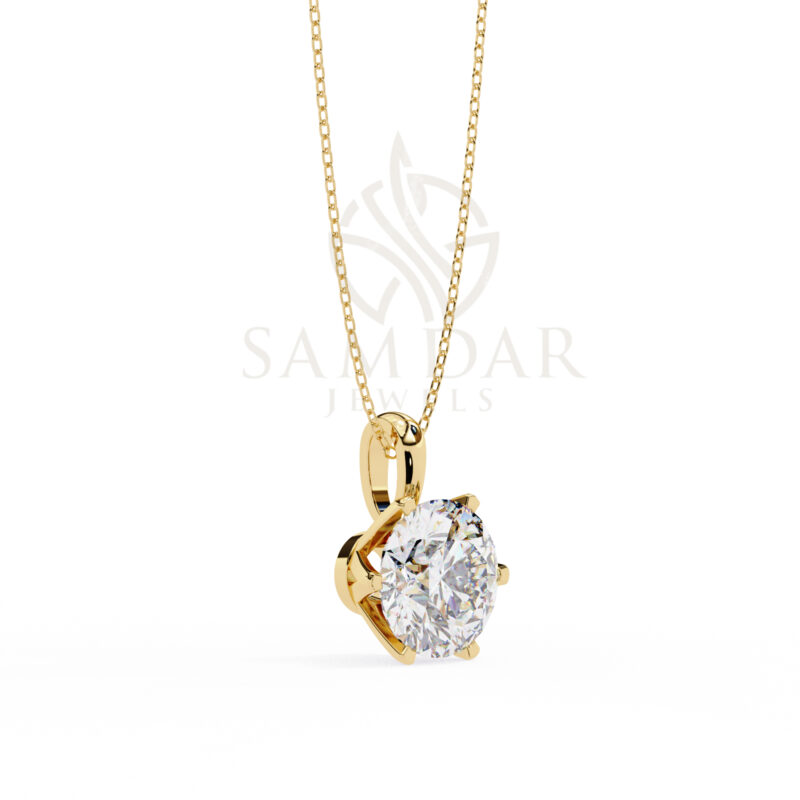 Round Moissanite Pendant Necklace For Women - Image 6