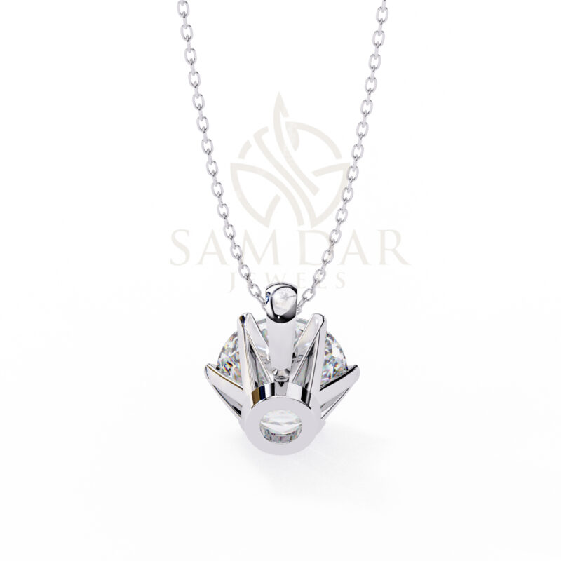 Round Moissanite Pendant Necklace For Women - Image 9