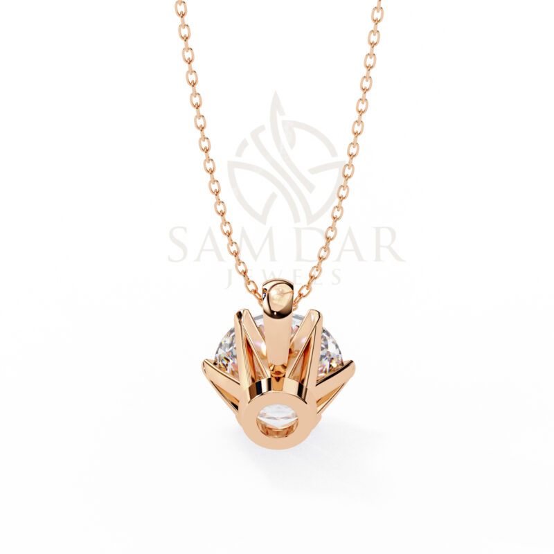 Round Moissanite Pendant Necklace For Women - Image 10