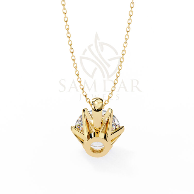 Round Moissanite Pendant Necklace For Women - Image 11