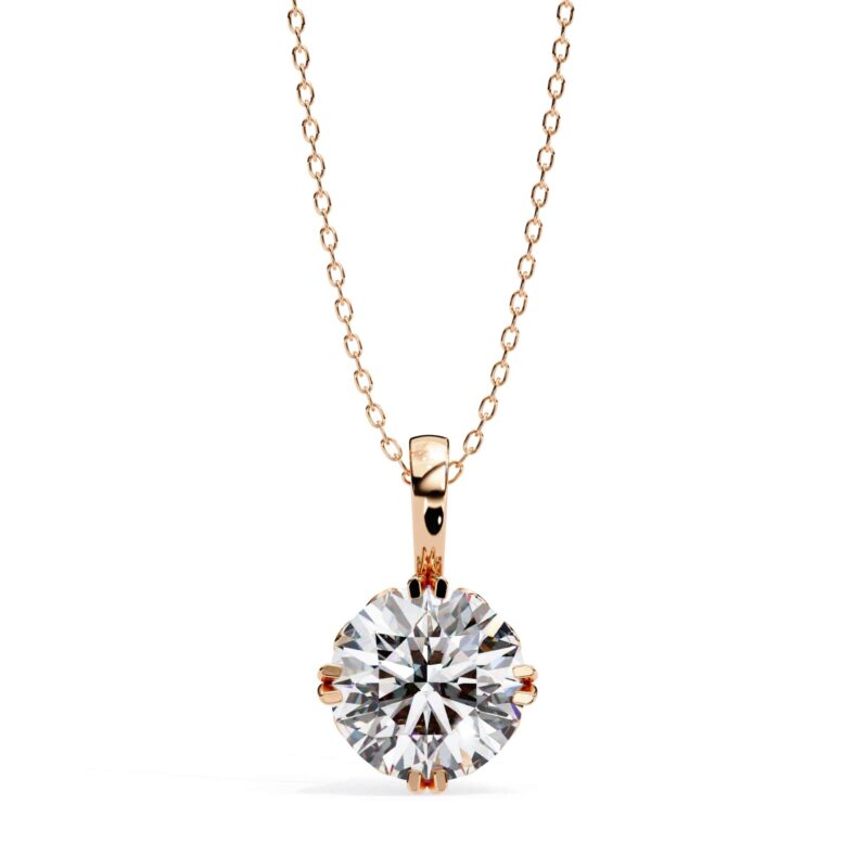 Round Moissanite Pendant Necklace For Women - Image 10