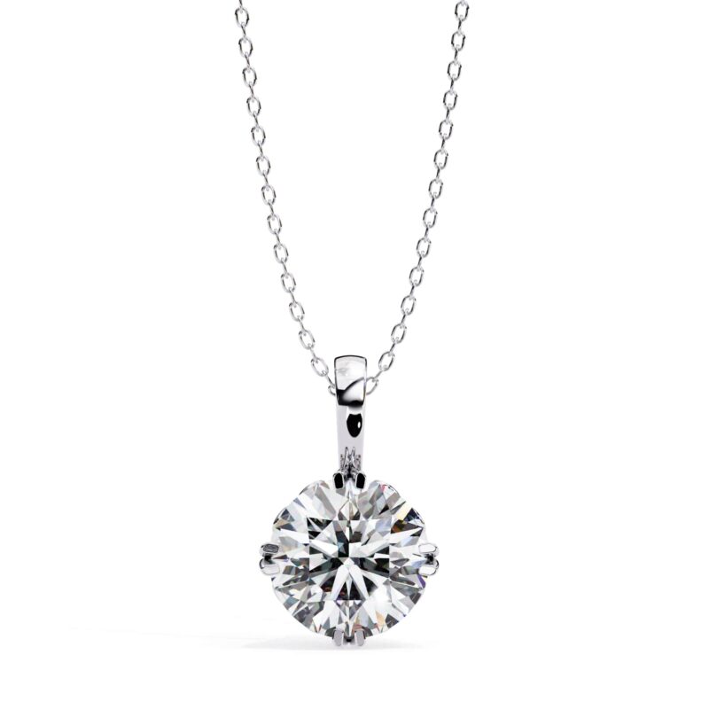 Round Moissanite Pendant Necklace For Women - Image 11