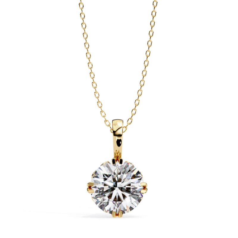 Round Moissanite Pendant Necklace For Women