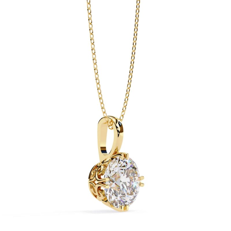 Round Moissanite Pendant Necklace For Women - Image 9