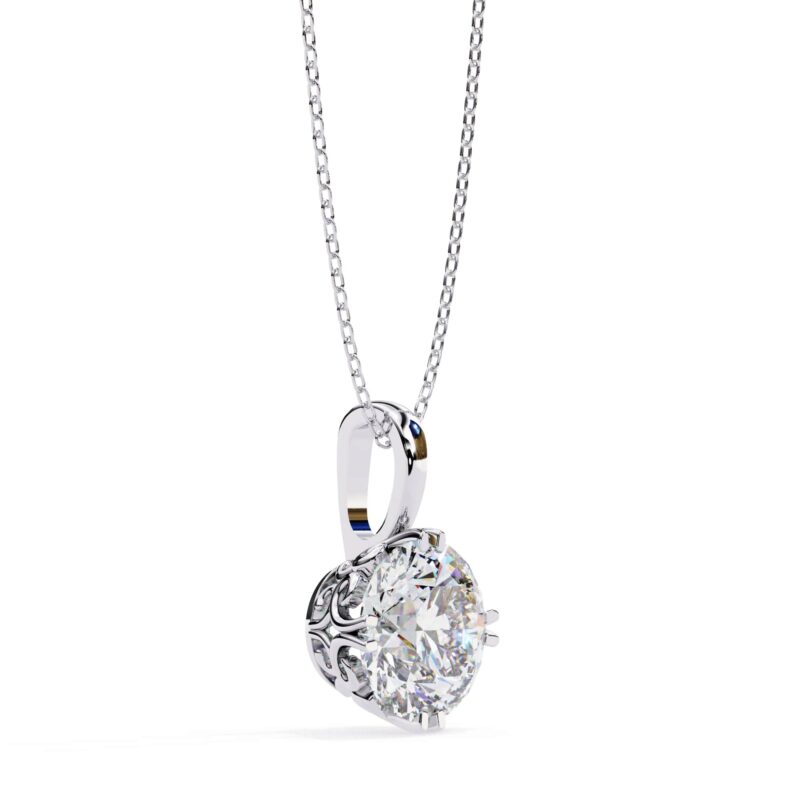 Round Moissanite Pendant Necklace For Women - Image 5