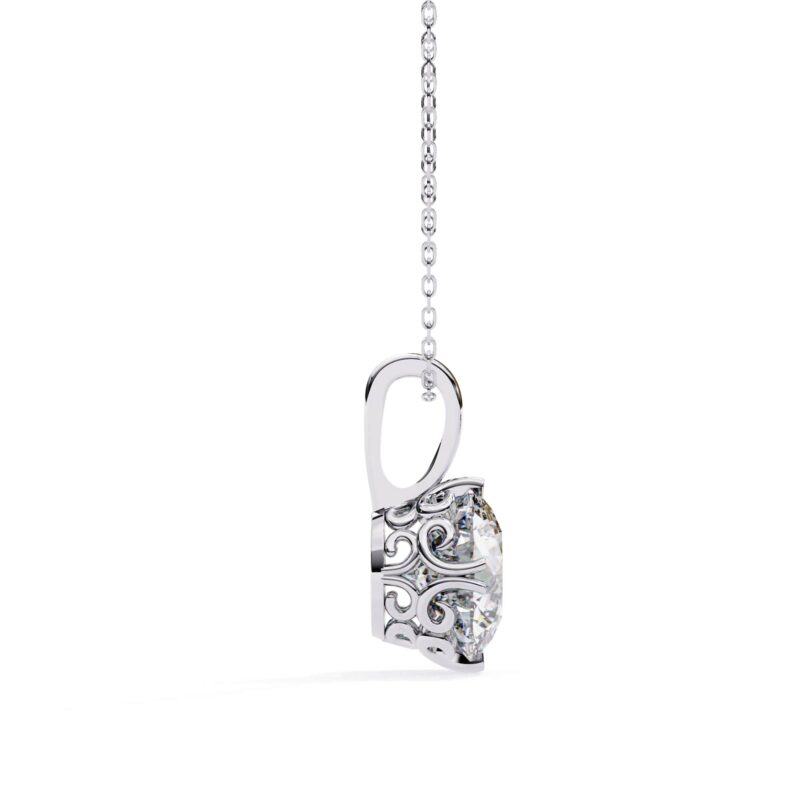 Round Moissanite Pendant Necklace For Women - Image 6