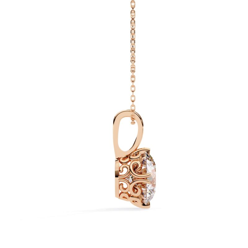 Round Moissanite Pendant Necklace For Women - Image 4