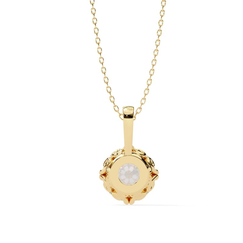 Round Moissanite Pendant Necklace For Women - Image 3