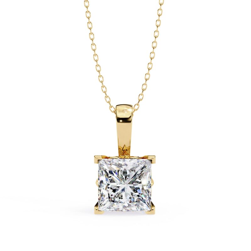 Princess Moissanite Pendant Necklace For Women