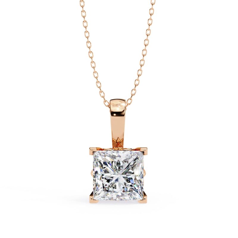 Princess Moissanite Pendant Necklace For Women - Image 11