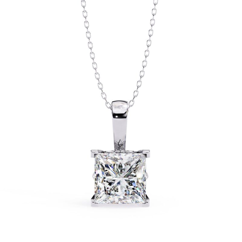 Princess Moissanite Pendant Necklace For Women - Image 9