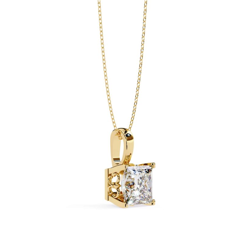 Princess Moissanite Pendant Necklace For Women - Image 8