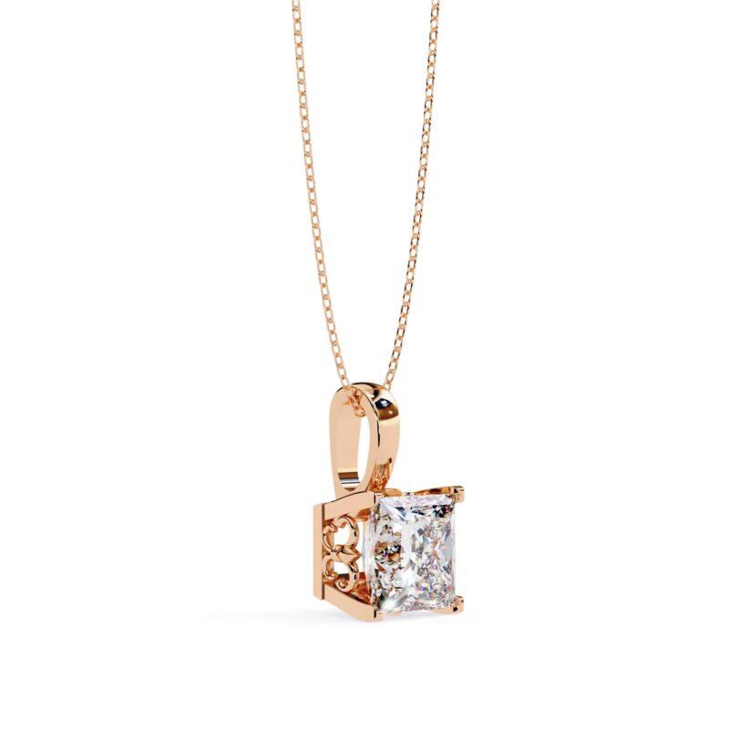 Princess Moissanite Pendant Necklace For Women - Image 7