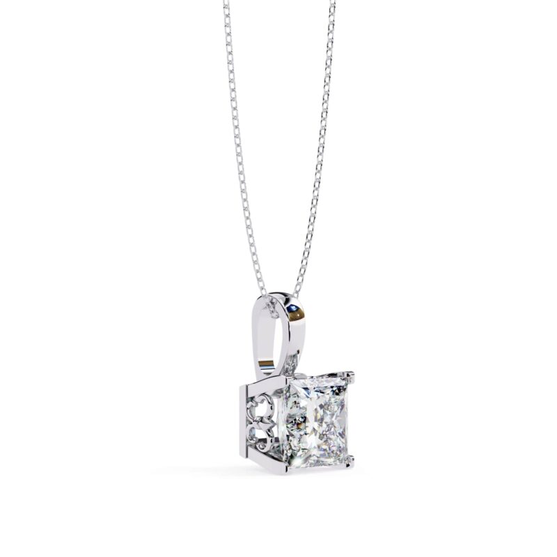 Princess Moissanite Pendant Necklace For Women - Image 5