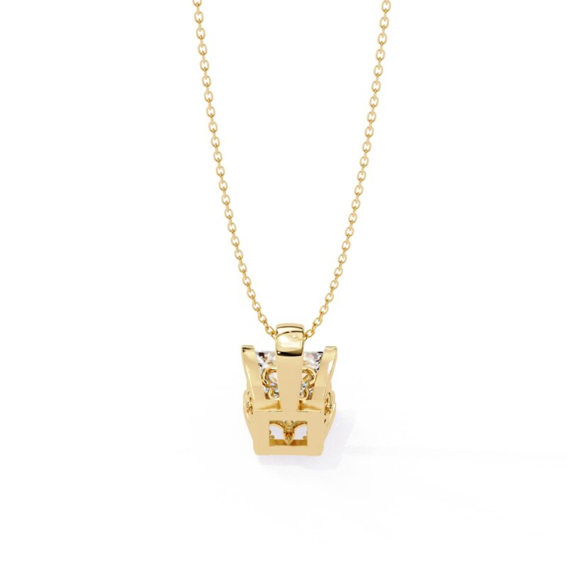 Princess Moissanite Pendant Necklace For Women - Image 3