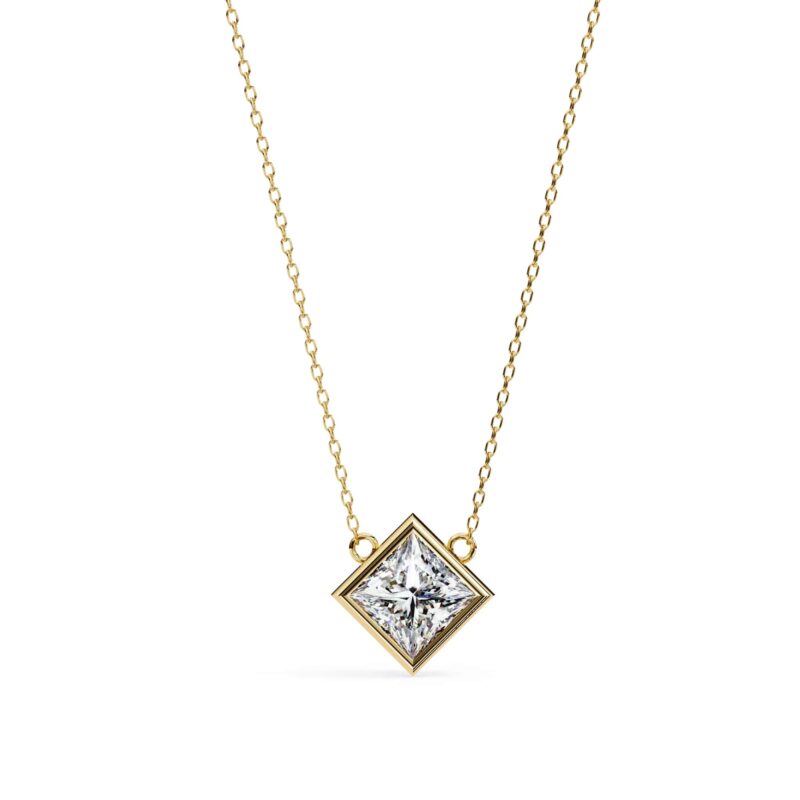 Princess Moissanite Pendant Necklace For Women
