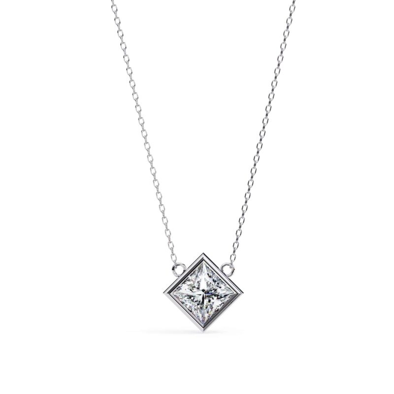 Princess Moissanite Pendant Necklace For Women - Image 9
