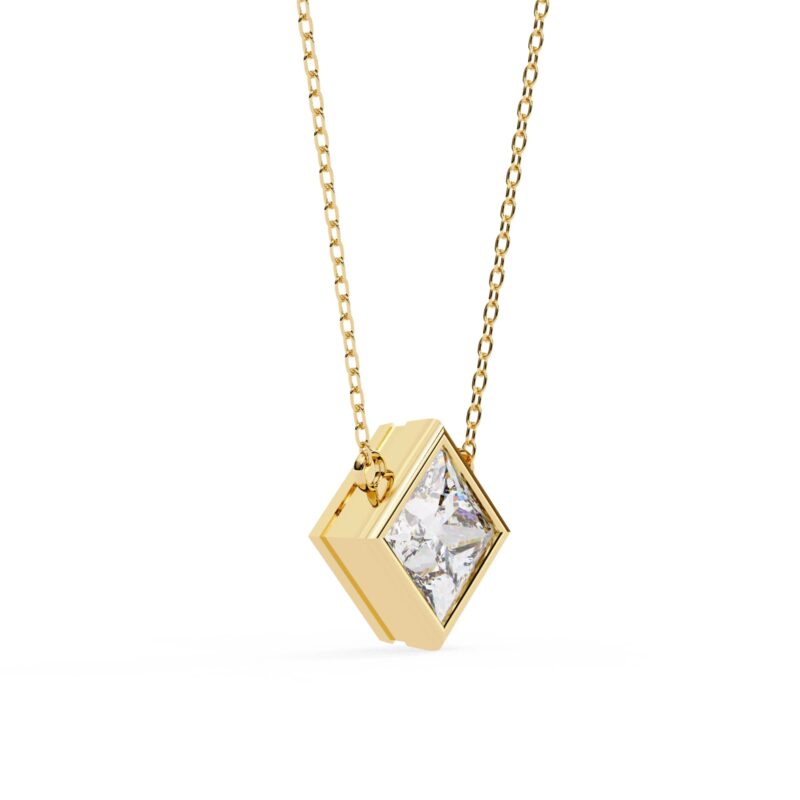 Princess Moissanite Pendant Necklace For Women - Image 8