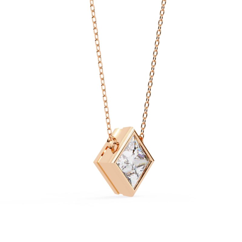 Princess Moissanite Pendant Necklace For Women - Image 7