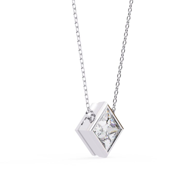 Princess Moissanite Pendant Necklace For Women - Image 6