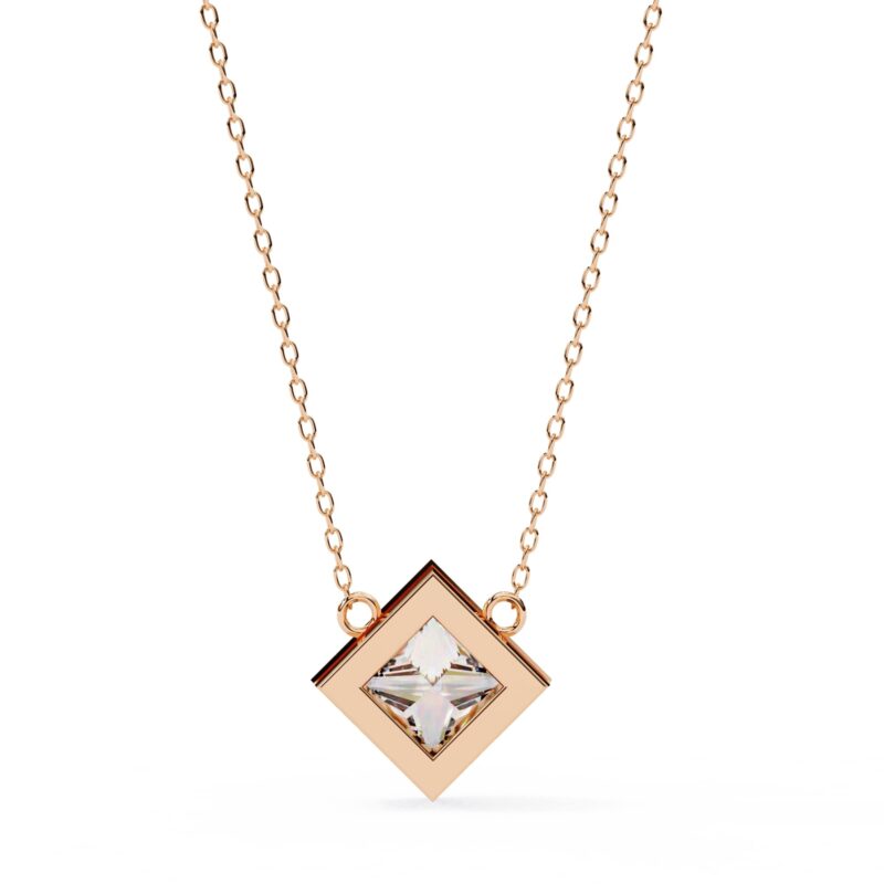 Princess Moissanite Pendant Necklace For Women - Image 5