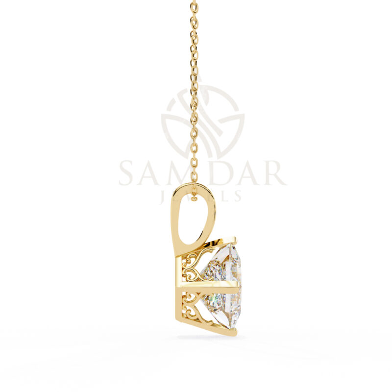 Princess Moissanite Pendant Necklace For Women - Image 8