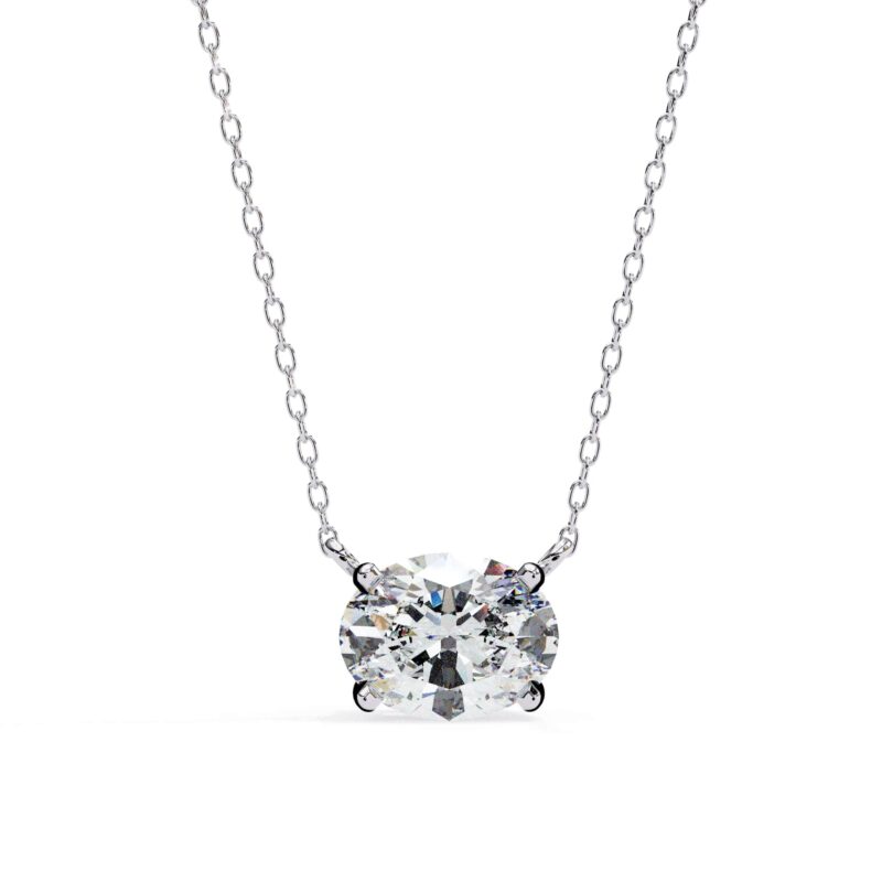 Oval Moissanite Pendant Necklace For Women - Image 9