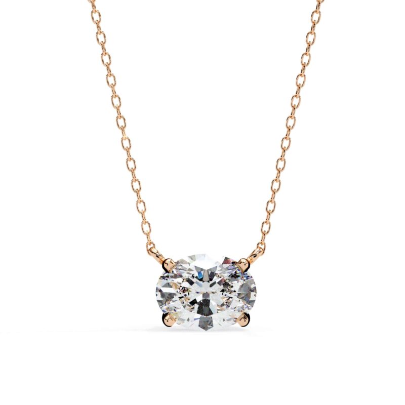 Oval Moissanite Pendant Necklace For Women - Image 11