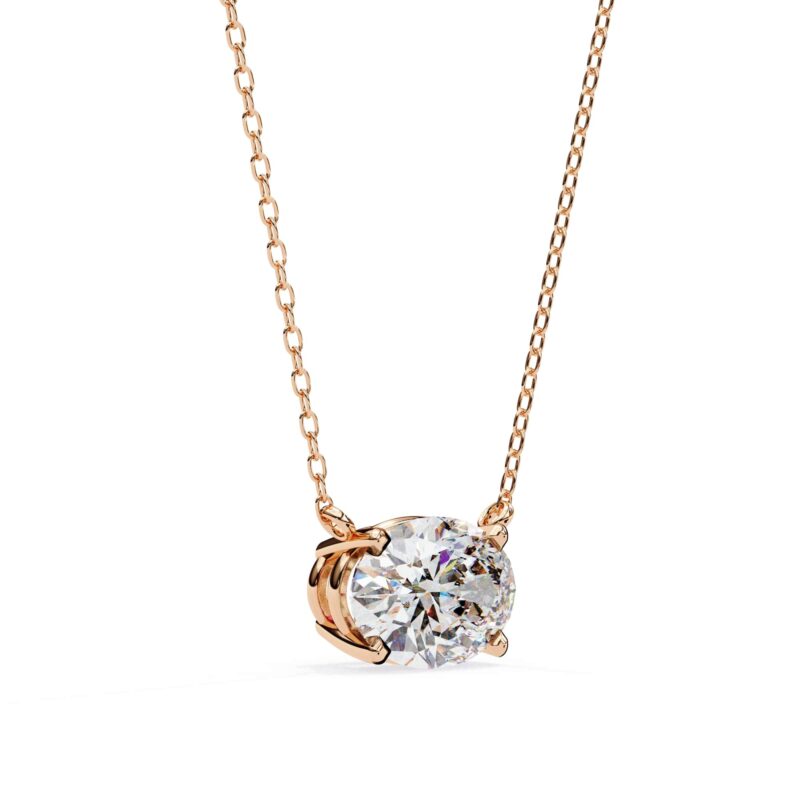 Oval Moissanite Pendant Necklace For Women - Image 8