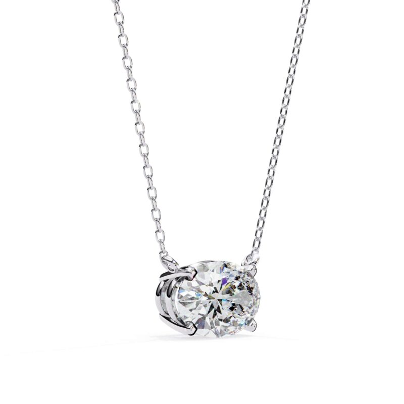 Oval Moissanite Pendant Necklace For Women - Image 7