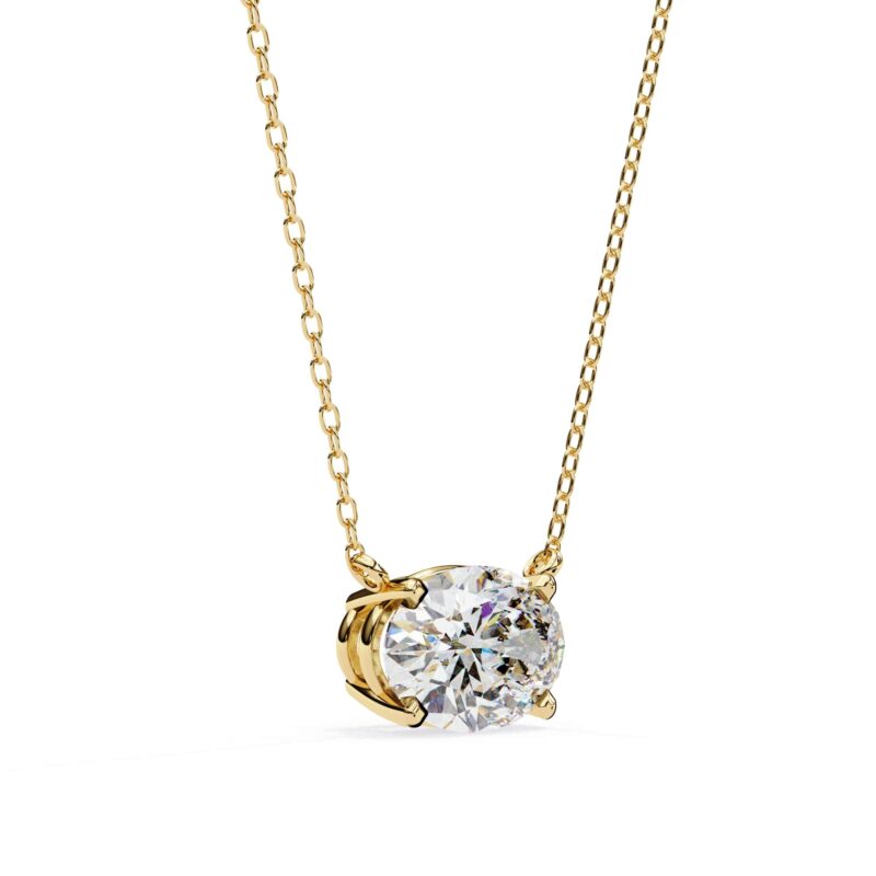 Oval Moissanite Pendant Necklace For Women - Image 6