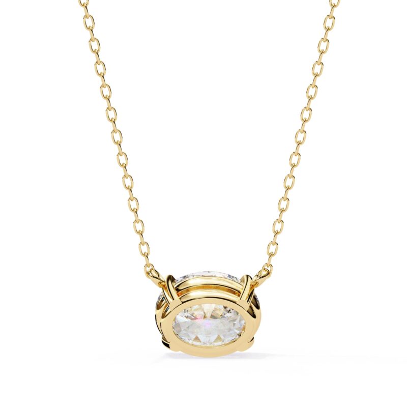 Oval Moissanite Pendant Necklace For Women - Image 5