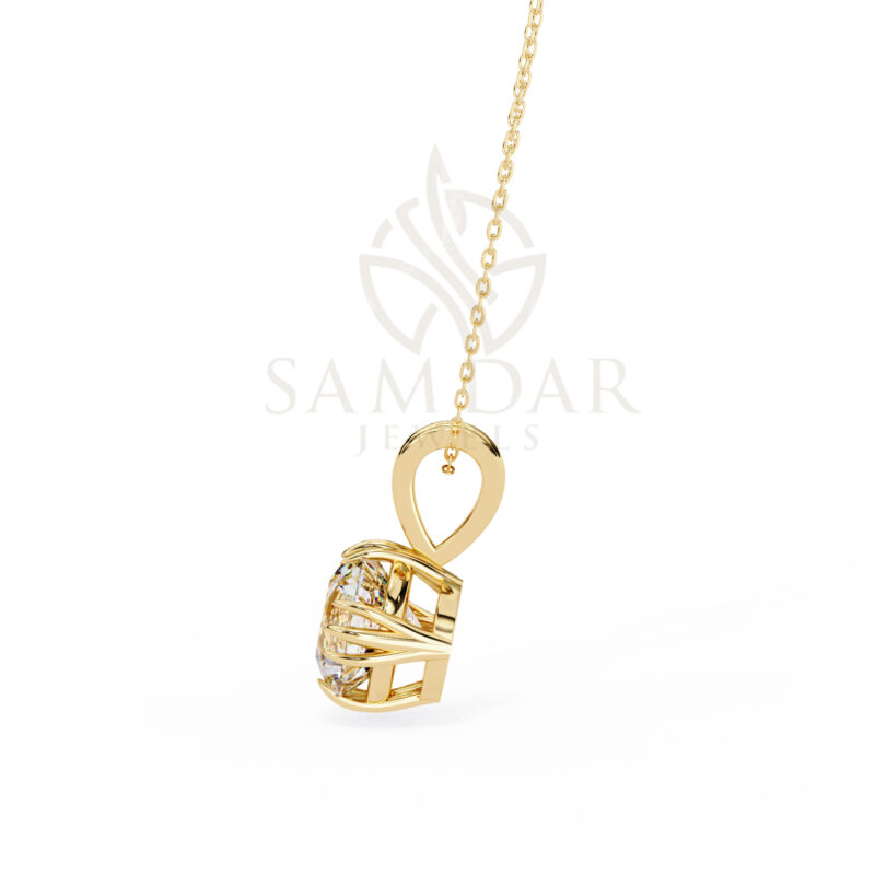 Round Moissanite Pendant Necklace For Women - Image 11