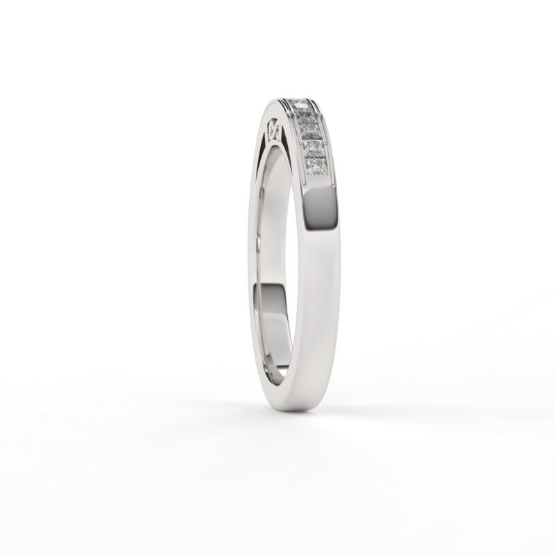 Half eternity moissanite wedding band, 14k gold princess cut moissanite ring band, Luxurious fine jewelry, Trending wedding band for women - Image 3
