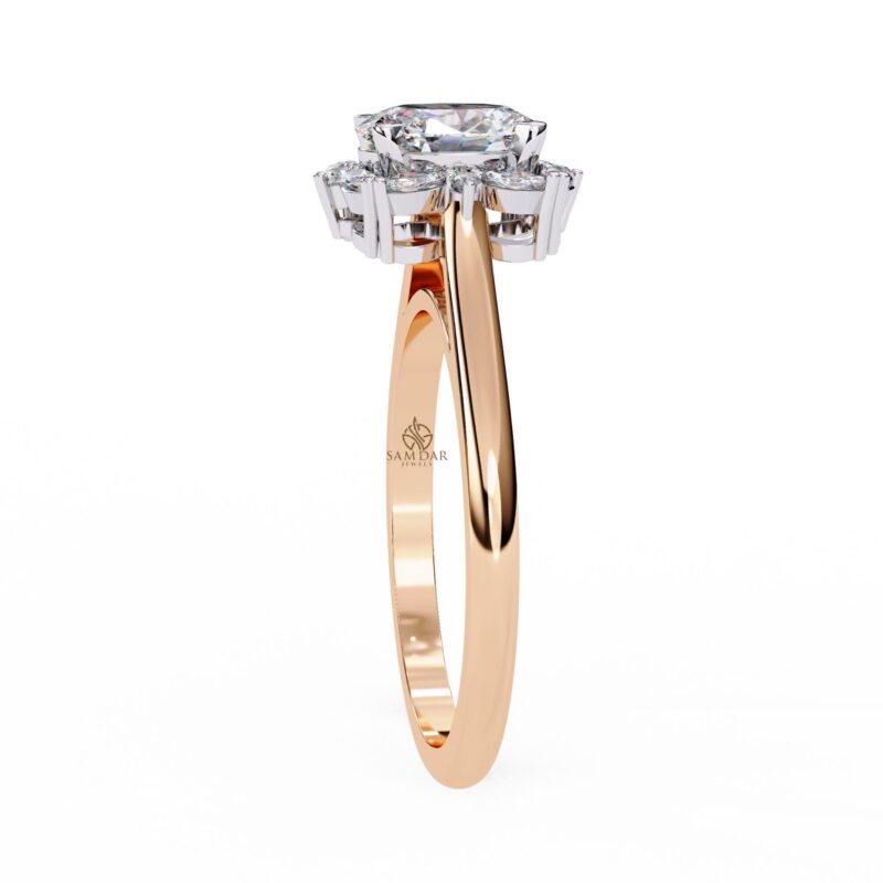Oval Lab Grown Diamond Ring, 14k Solid Gold 1.2ctw Certified Lab Diamond Engagement Ring for Women, Solitaire Wedding Ring, Halo Wedding - Image 7