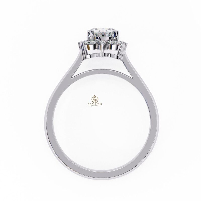 Oval Lab Grown Diamond Ring, 14k Solid Gold 1.2ctw Certified Lab Diamond Engagement Ring for Women, Solitaire Wedding Ring, Halo Wedding - Image 9