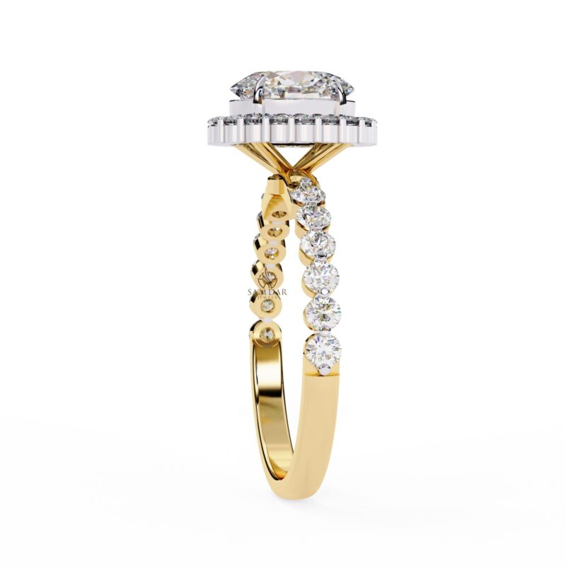 1.2ct Oval Lab Grown Diamond Ring, 14k Solid Gold Certified Lab Made Diamond Engagement Ring for Women, Solitaire Wedding Ring, Halo Wedding - Image 6