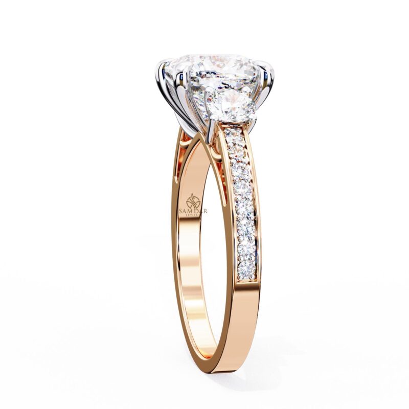 Cushion Moissanite Engagement Ring, Three Stone Ring, Wedding Anniversary Rings, 3ct Moissanite Bridal Ring, Diamond Alternative Solitaire - Image 7