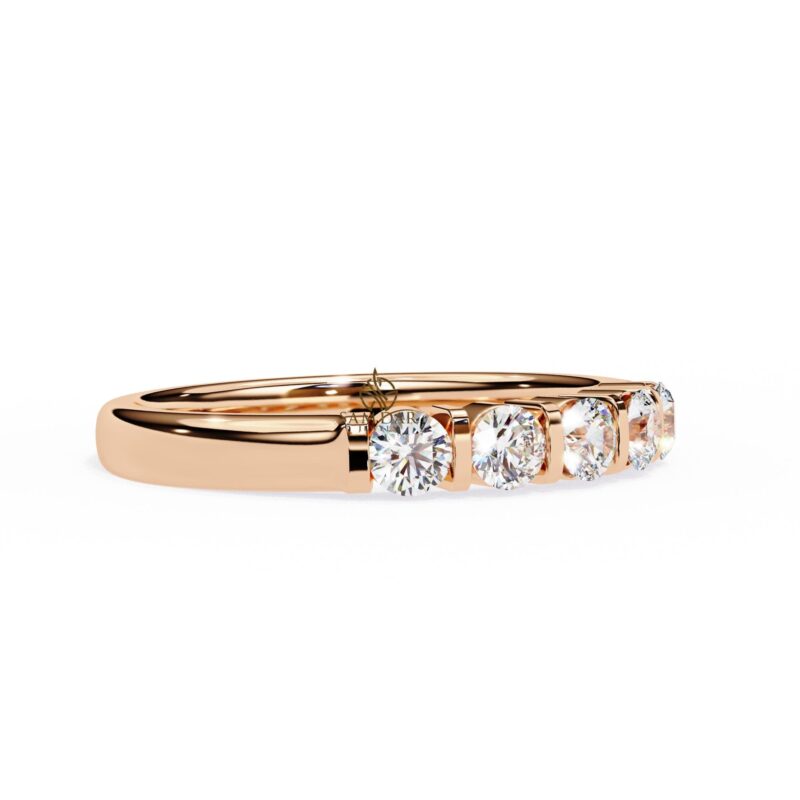 Round Moissanite Wedding Band, 3mm Moissanites Engagement Ring, Women Stacking Ring, Anniversary Promise Ring, Half Eternity Bridal Ring - Image 10